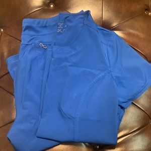 Uniform scrubs. Worn while in school